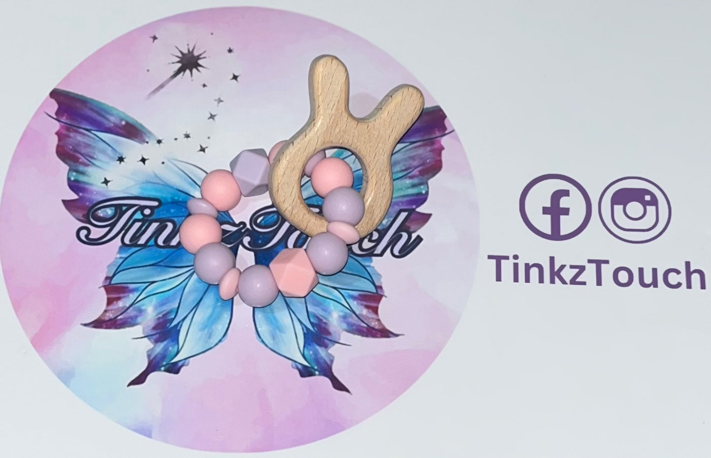 Girl Teething Ring & Wooden Toy